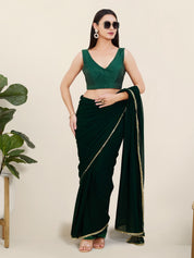 Vamas Silk V Neck Yoke Sleeveless Blouse