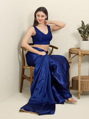 Vamas Silk V Neck Yoke Sleeveless Blouse