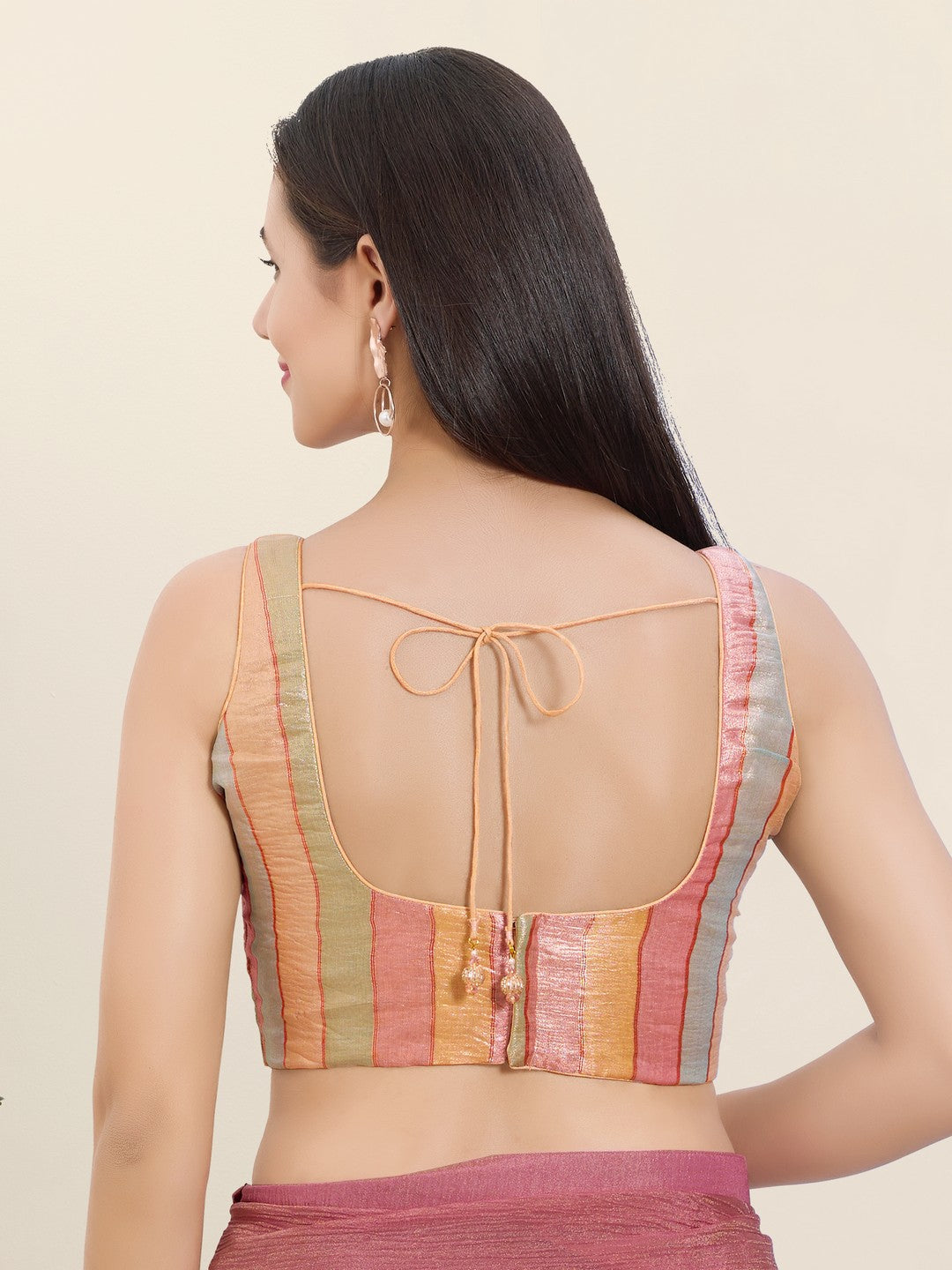 Tissue Stripes Sleveless Blouse