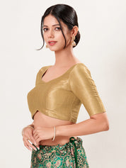 Silk Paan Neck Solid Blouse