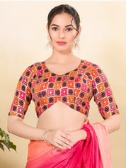 Square Embroidery Sequence Chinon Blouse