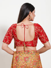 Delicate Embroidery Moti Lace Round Neck Blouse