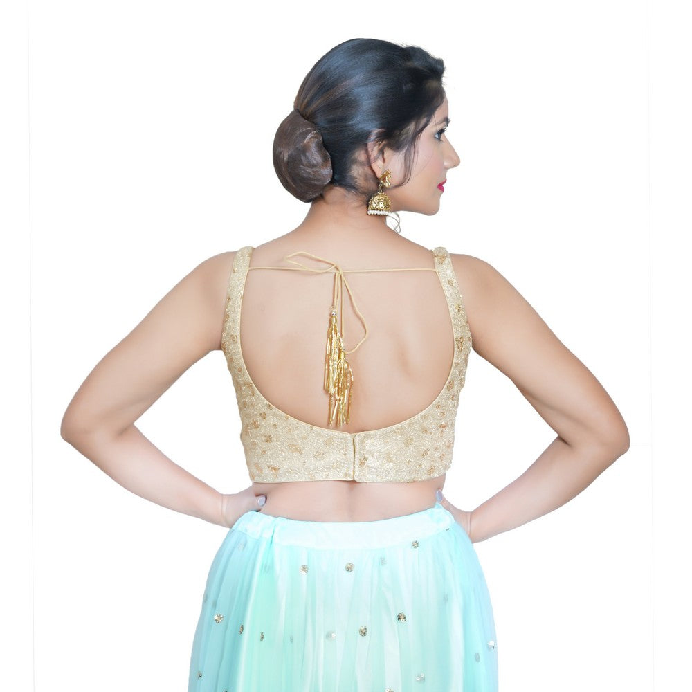 Sequence Net Sweetheart Neck Sleeveless Blouse