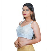 Sequence Net Sweetheart Neck Sleeveless Blouse