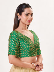 Flower Embroidery Sequence Blouse