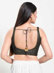 Sequence Zig Zah Thread Round Neck Blouise