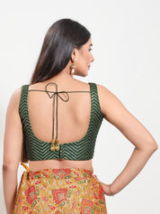 Sequence Zig Zah Thread Round Neck Blouise