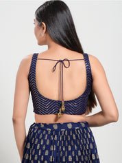Sequence Zig Zah Thread Round Neck Blouise