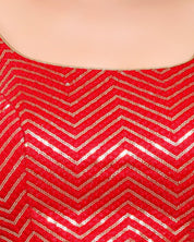 Sequence Zig Zah Thread Round Neck Blouise