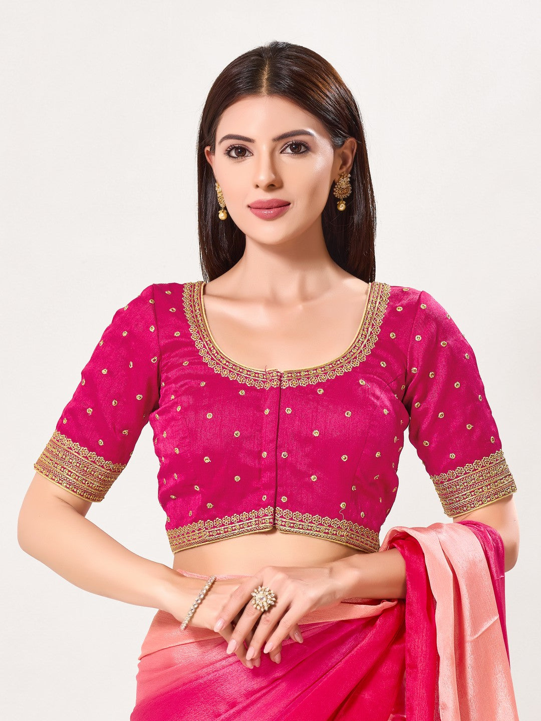 Butti With Machine Embroidery Blouse