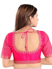 Machine Embroidery Zari Work Silk Blouse