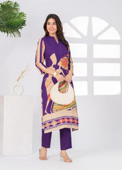 Purple African Print Kurta Set
