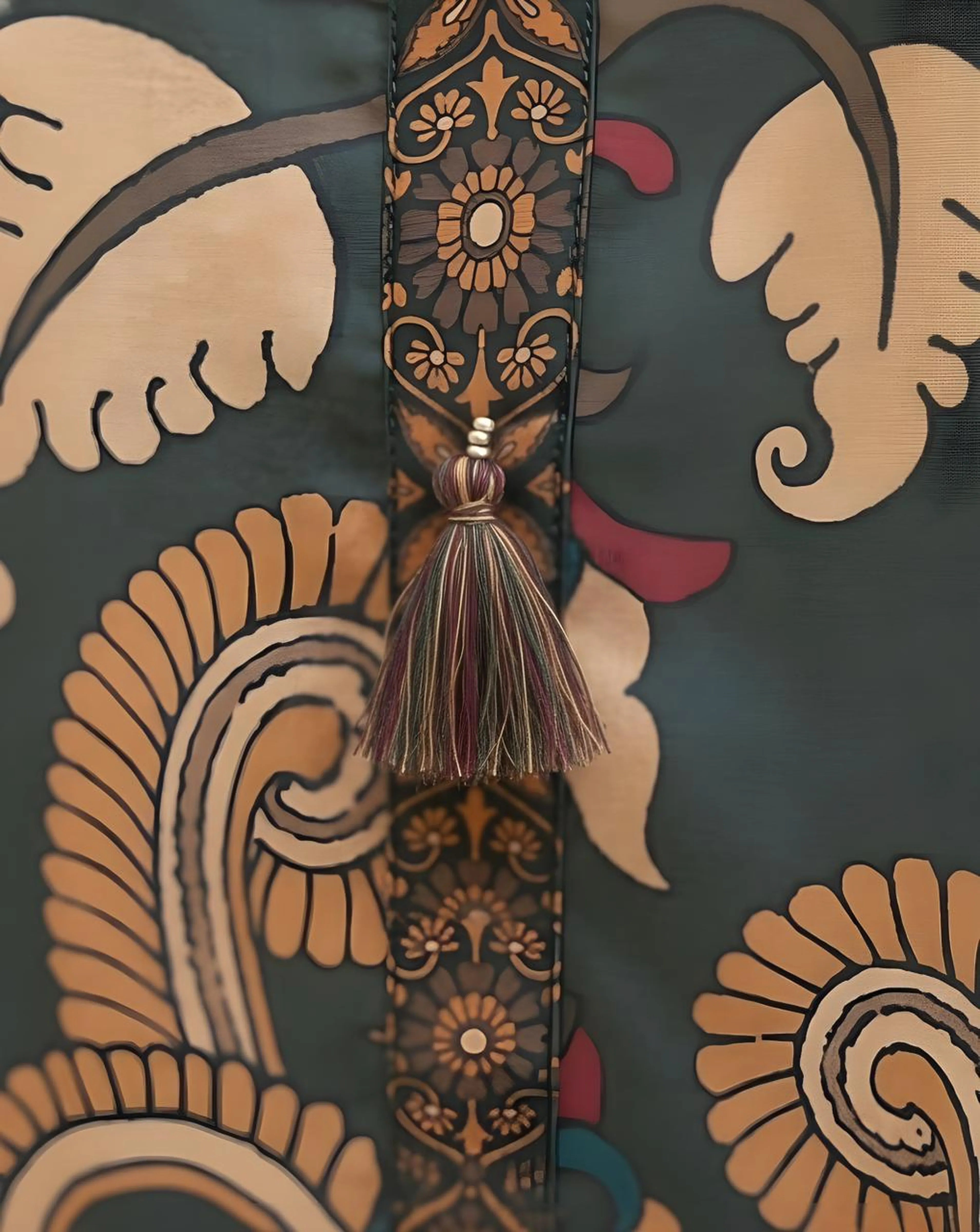 Moss Green Tassel Detailed Co-ord Set in Muslin