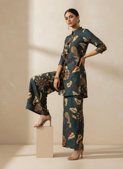 Moss Green Tassel Detailed Co-ord Set in Muslin