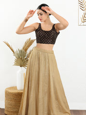 Signature Round Neck Butti Sleeveless Blouse