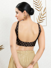 Signature Round Neck Butti Sleeveless Blouse