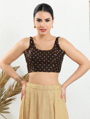 Signature Round Neck Butti Sleeveless Blouse