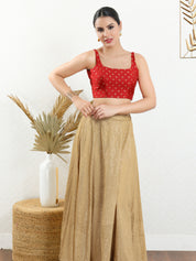 Signature Round Neck Butti Sleeveless Blouse