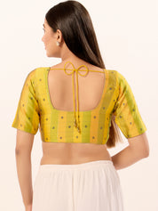 Multi Checks South Indian Saree Front Open Blouse