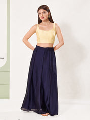 Dupion Silk Round Neck Sleeveless Blouse