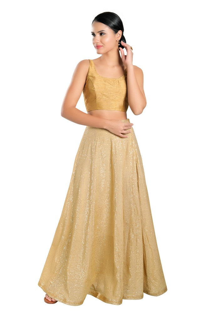 Dupion Silk Round Neck Sleeveless Blouse