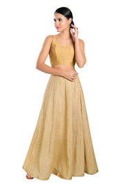 Dupion Silk Round Neck Sleeveless Blouse