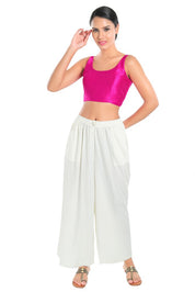 Dupion Silk Round Neck Sleeveless Blouse