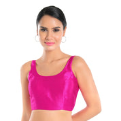 Dupion Silk Round Neck Sleeveless Blouse