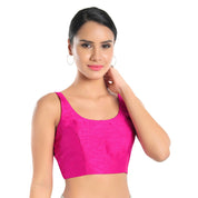 Dupion Silk Round Neck Sleeveless Blouse