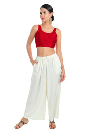 Dupion Silk Round Neck Sleeveless Blouse