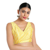 Pastel With White Thread Work Sleeveless Blouse