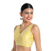 Pastel With White Thread Work Sleeveless Blouse