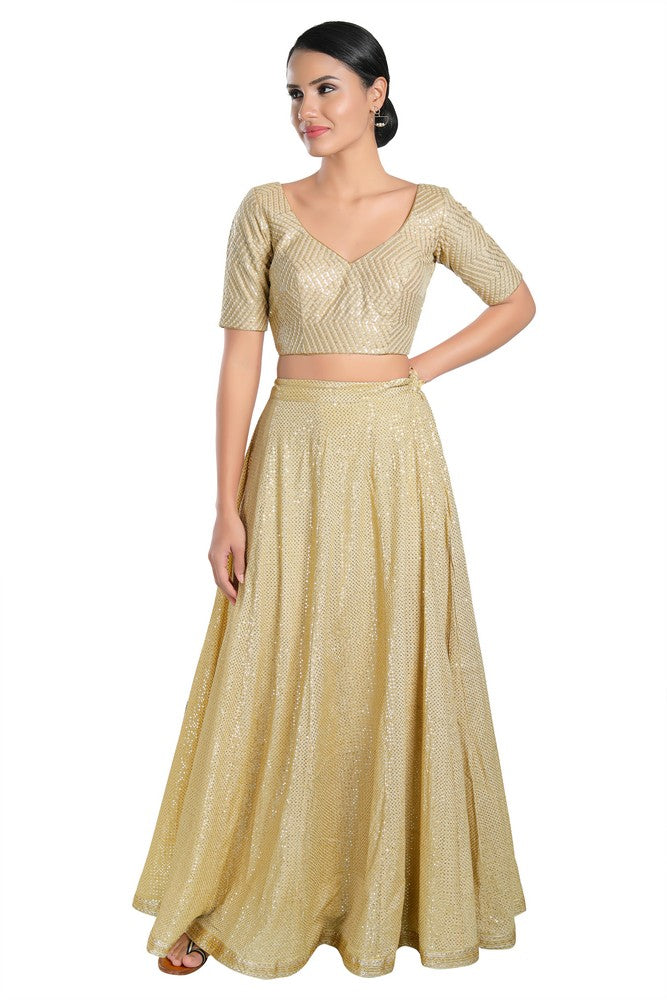 Sequence Zig Zag Lines Embroidery Paan Neck Bvlouse