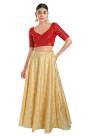 Sequence Zig Zag Lines Embroidery Paan Neck Bvlouse