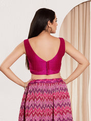 Vamas V Neck Yoke Solid Sleeveless Blouse