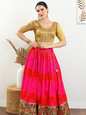 Slub Tissue Round Neck Essential Festive Blouse