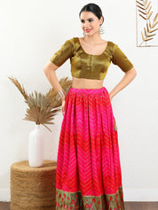 Slub Tissue Round Neck Essential Festive Blouse