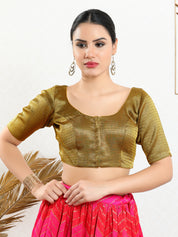 Slub Tissue Round Neck Essential Festive Blouse