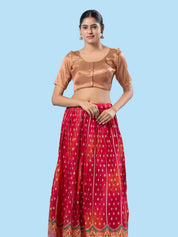 Slub Tissue Round Neck Essential Festive Blouse
