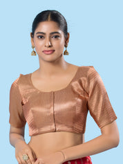 Slub Tissue Round Neck Essential Festive Blouse