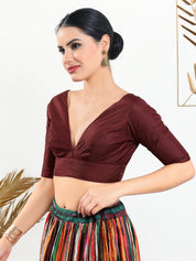 Vamas Iconic V Neck Silk Blouse