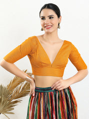Vamas Iconic V Neck Silk Blouse