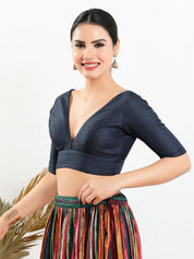 Vamas Iconic V Neck Silk Blouse