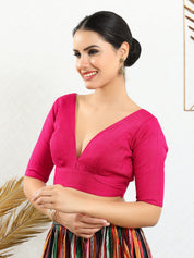 Vamas Iconic V Neck Silk Blouse