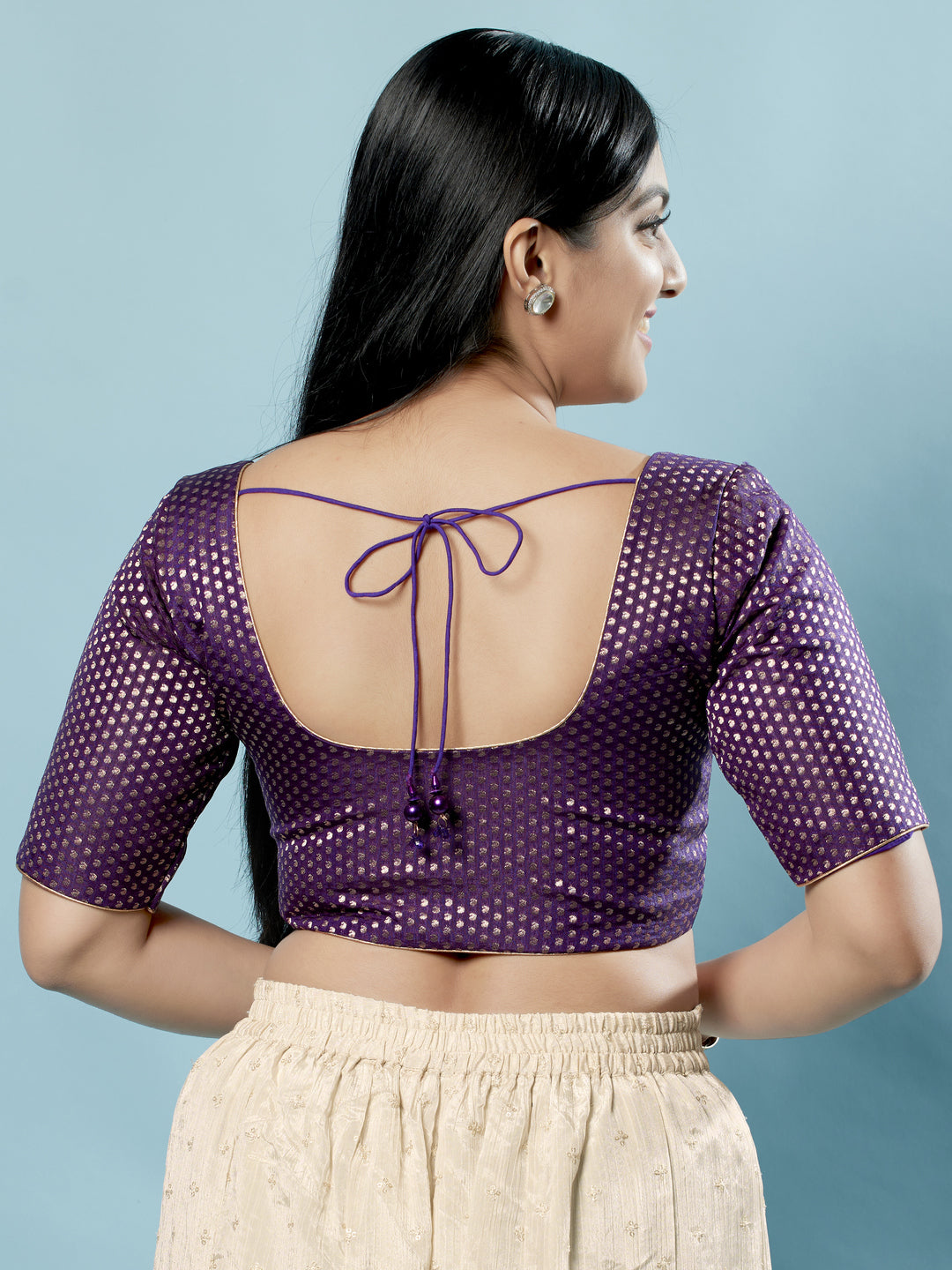 Brocade Paisley Butti Round Neck Blouse