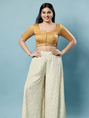 Brocade Paisley Butti Round Neck Blouse