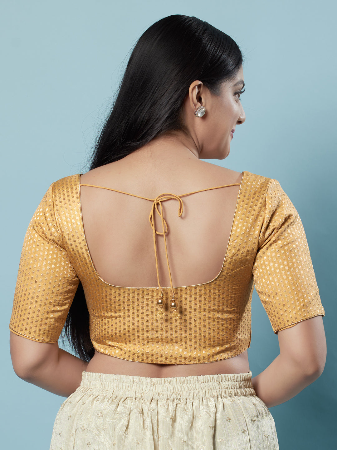 Brocade Paisley Butti Round Neck Blouse