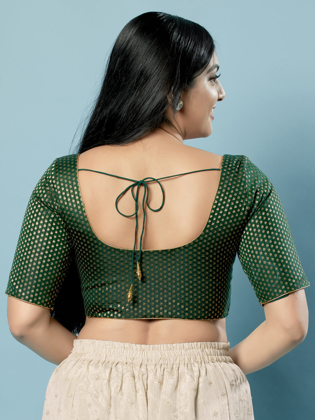 Brocade Paisley Butti Round Neck Blouse
