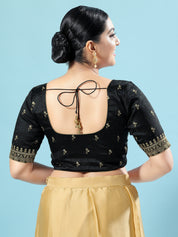 Dupion Silk Scallop Embroidery Sleeves Blouse