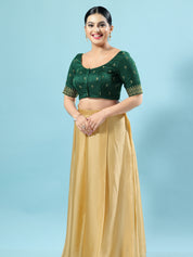 Dupion Silk Scallop Embroidery Sleeves Blouse